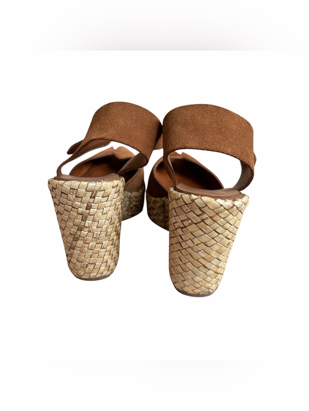 Pedro García Brown Suede Woven Wedge Sandals Boho Mediterranean Resort Size 37.5 - Picture 8 of 13